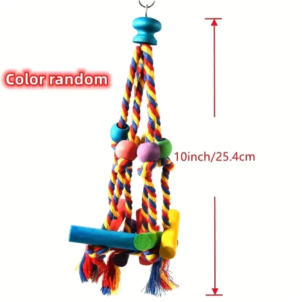 Random Colors Bird Accessories Wood Chewing Toy Birds  Rope Parrot Toys Cage Resistant Small Large Bird Toy Parrots Training - Image 2