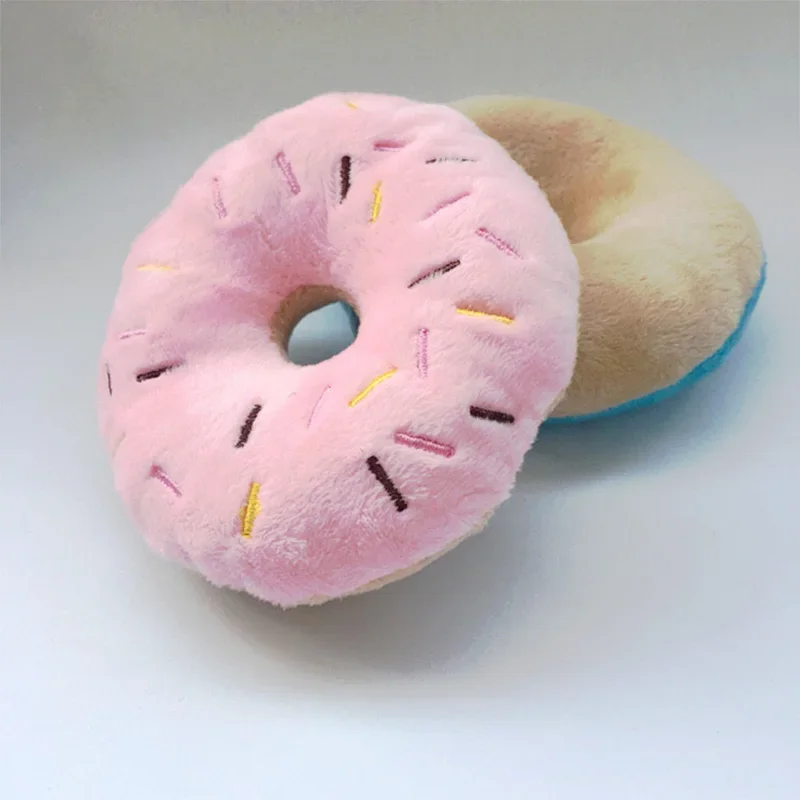 Soft Dog Donuts Plush Pet Dog Toys For Dogs Chew Toy Cute Puppy Squeaker Sound Toys Funny Puppy Small Medium Dog Interactive Toy - Image 5