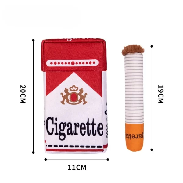 Stuffed Raw Dog Bite Toy Joint Cigarette Case Plush Cigar Funny Interactive Puppy Dog Chew Squeak Toys Cigarettes Toy for A Dog - Image 2