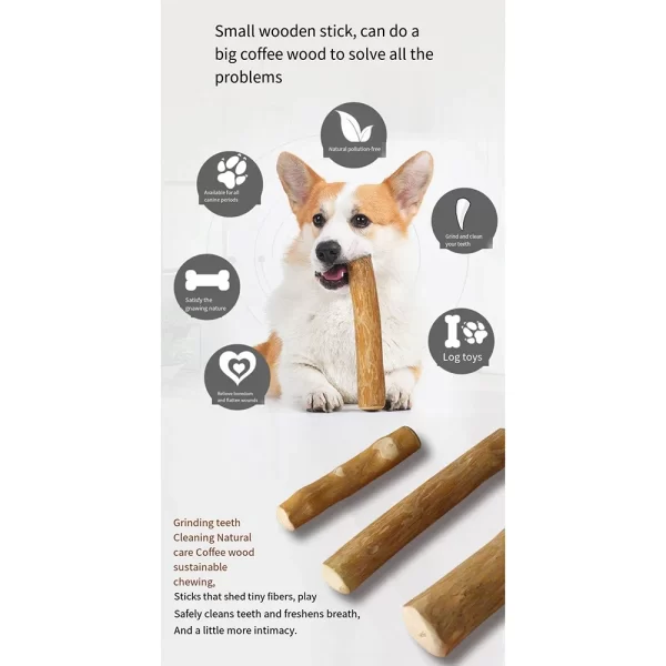 FZCSPEED Coffee Wooden Dog Chew Toy, Dog Wooden Chew Stick, for Tooth Pressure Relief, Pet Toys - Image 9
