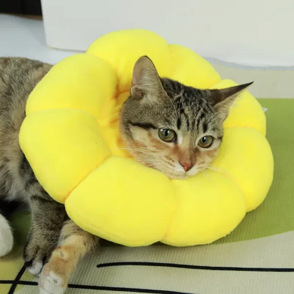 Sunflower Pet Elizabethan Collar Adjustable Anti-Bite Surgery Anti-Lick Wound Healing Cat Protection Collars Soft Plush Collar - Image 4