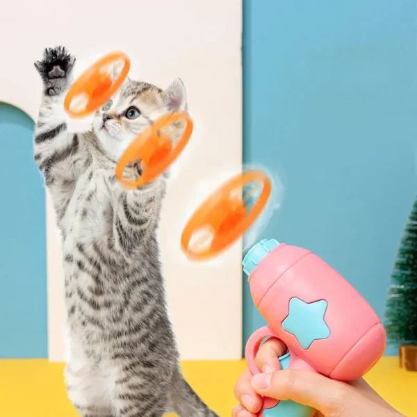 Cat Toy Indoor Interactive Pet Play Game Training Cat automatic Toy 1 Set Mini Flying Disc Catapult Puppy Toys Cat Accessories