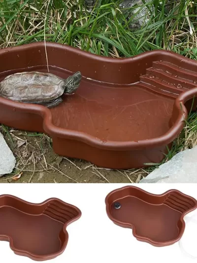 Turtle Feeding Dish Reptile Bathing Pool With Ramp And Basking terrace Aquarium Ornament For Turtle Bearded Dragon Gecko Yard