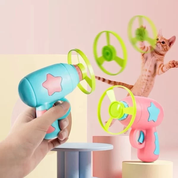Cat Toy Indoor Interactive Pet Play Game Training Cat automatic Toy 1 Set Mini Flying Disc Catapult Puppy Toys Cat Accessories - Image 14