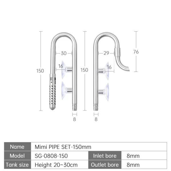 Week Aqua Fish Tank 304 Stainless Steel Filter Tube With Surface Skimmer For Inflow And Outflow Of Lily Tubes Aquarium - Image 16