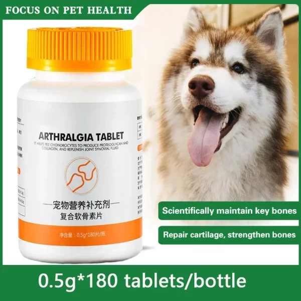 Pet Nutrition Supplement Glucosamine Chondroitin 180 Tablets Puppies Middle-aged and Elderly Dogs and Cat Supplements
