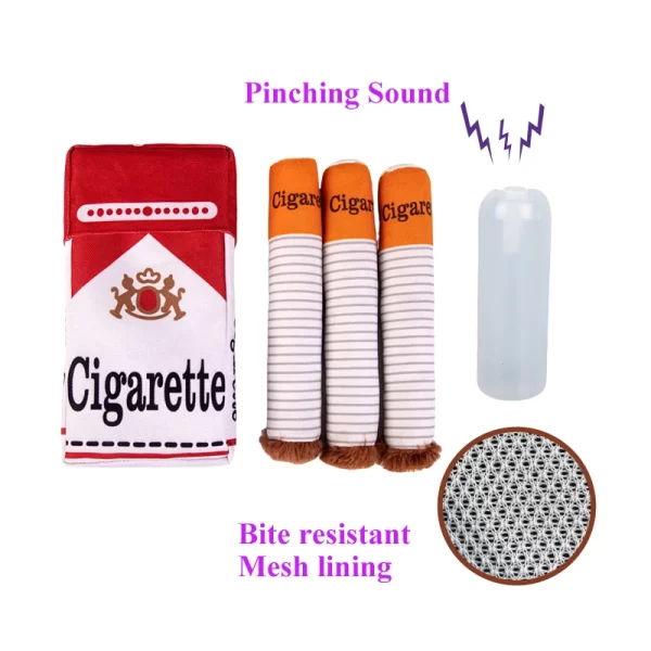 Stuffed Raw Dog Bite Toy Joint Cigarette Case Plush Cigar Funny Interactive Puppy Dog Chew Squeak Toys Cigarettes Toy for A Dog - Image 15