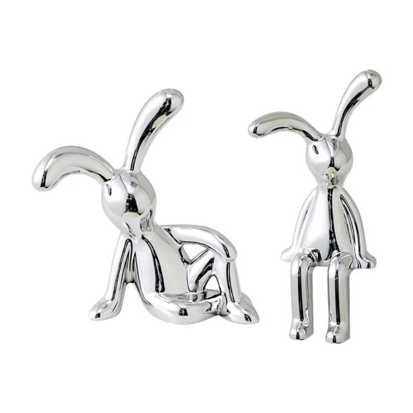 Long-Eared Rabbit Double Statue Cartoon Decoration Accessories Living Room Bedroom Car Decoration Desktop Decorative Ornamet 2PC - Image 4