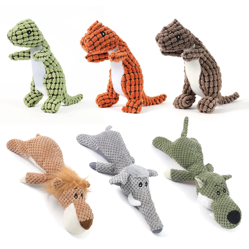 Dinosaur Plush Dog Squeaky Interactive Toys For Small Large Dogs Bite Resistant Chew Toy Pets Accessories - Image 2