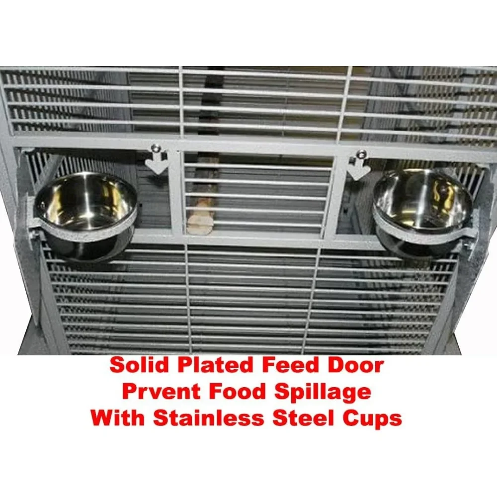 Large Stylish Play Dome Top Durable Wrought Iron Bird Parrot Parttot Finch Macaw Cockatoo Cage Including Stand - Image 13