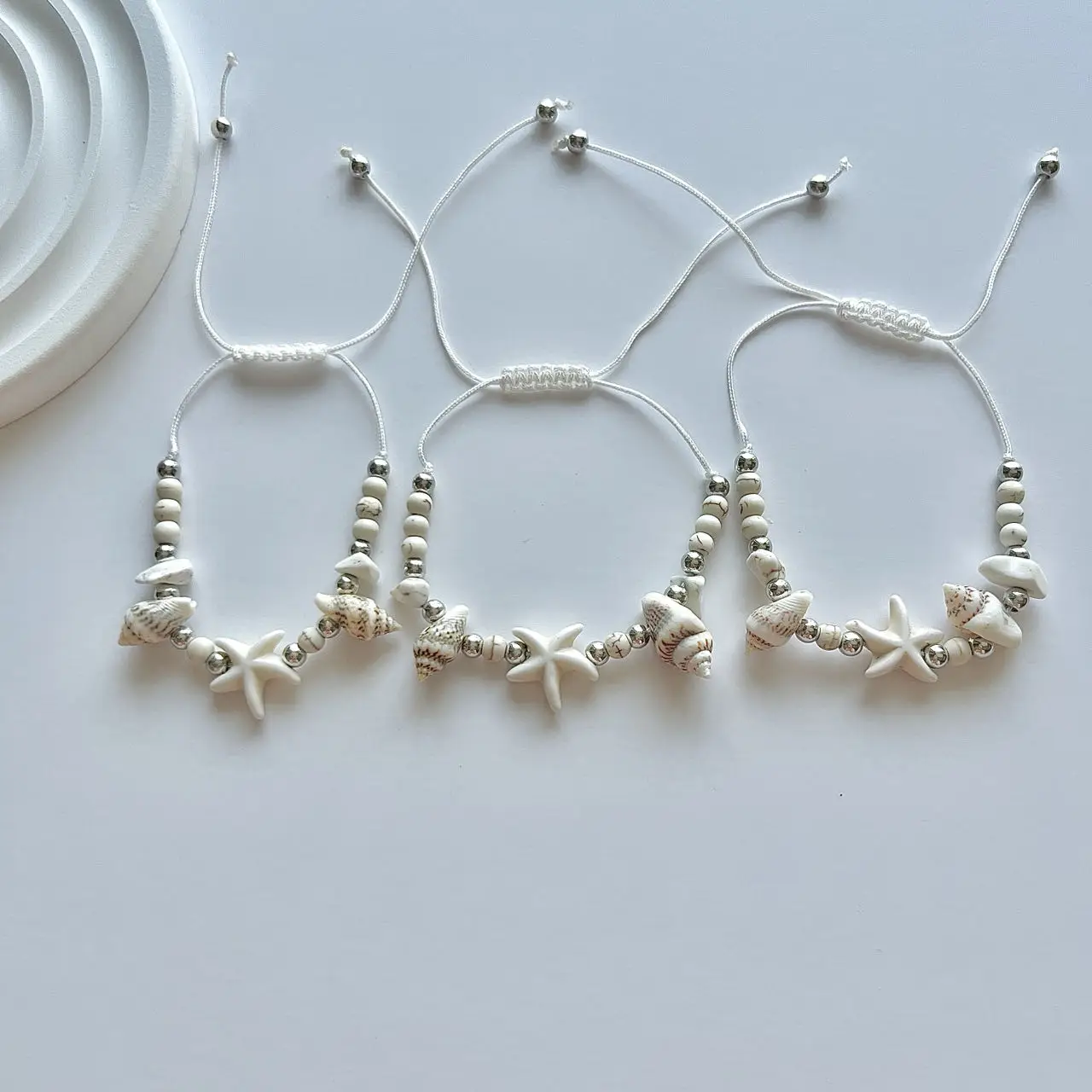 12 Pieces Summer Ocean Style White Turquoise Turtle Beaded Bracelet Set For Men and Women Surfing Bracelets - Image 3