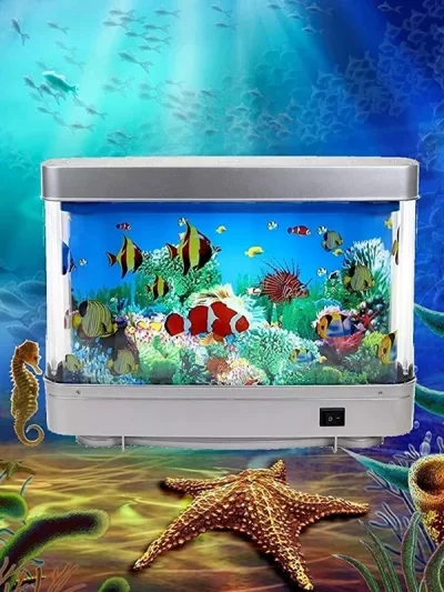 Tropical Fish Tank Lamps Artificial Aquarium Decor Virtual Ocean in Motion Night Light For Children Halloween Christmas Gift Toy