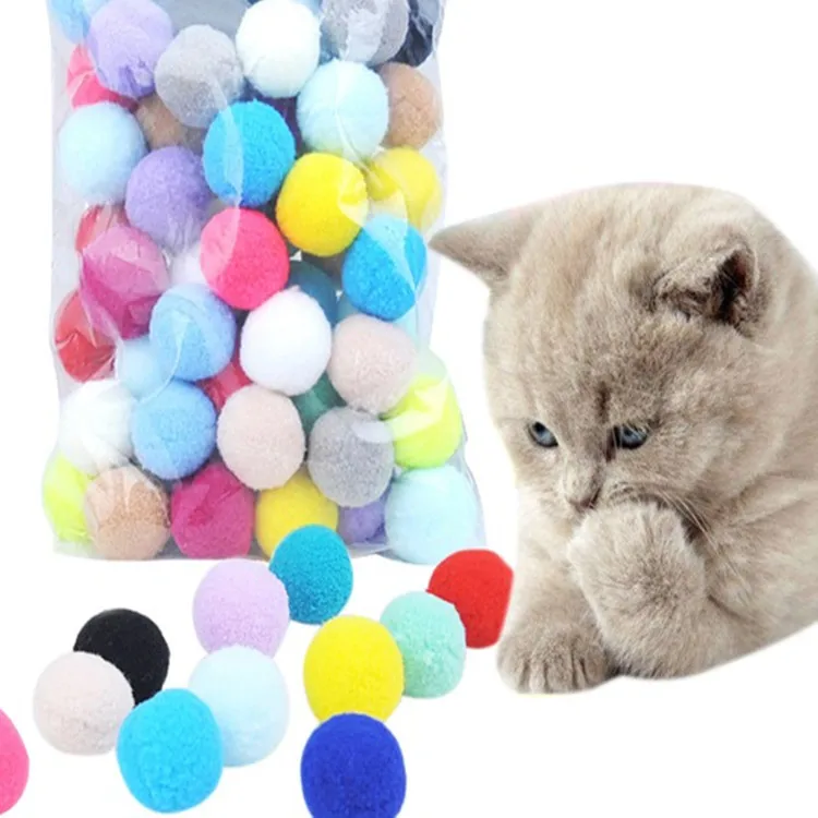 Cat interactive toys 70pcs Ball Cat Toy Plush Elastic furry ball Toy ball is fun quiet environment protection Pet interaction - Image 7