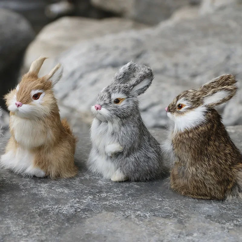 Simulated Rabbit Animal Model Rabbit Household Decorations Rabbit Fur Crafts Gifts - Image 2