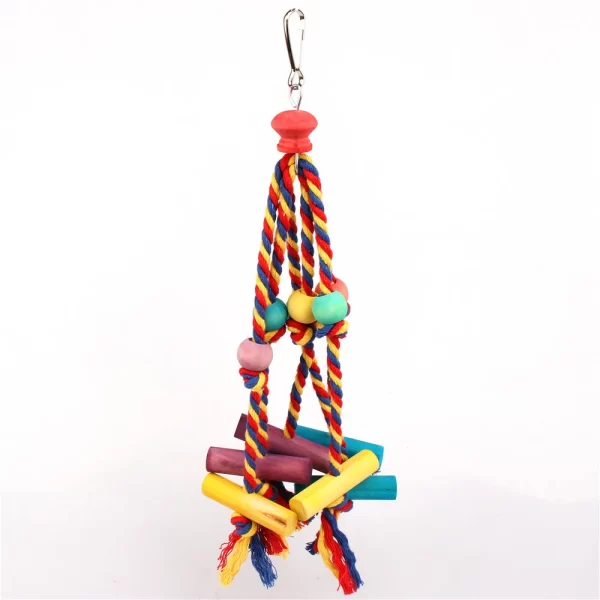 Random Colors Bird Accessories Wood Chewing Toy Birds  Rope Parrot Toys Cage Resistant Small Large Bird Toy Parrots Training - Image 7