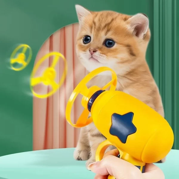 Cat Toy Indoor Interactive Pet Play Game Training Cat automatic Toy 1 Set Mini Flying Disc Catapult Puppy Toys Cat Accessories - Image 3