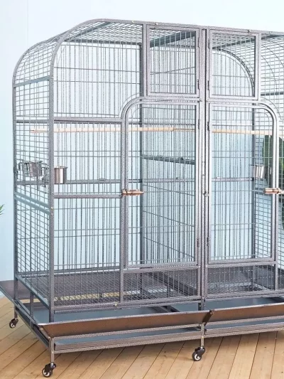 Cage with Center Divider for Bird Parrot Aviary W64xD32xH73 New