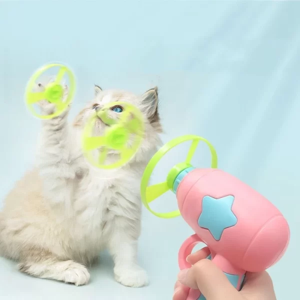 Cat Toy Indoor Interactive Pet Play Game Training Cat automatic Toy 1 Set Mini Flying Disc Catapult Puppy Toys Cat Accessories - Image 2