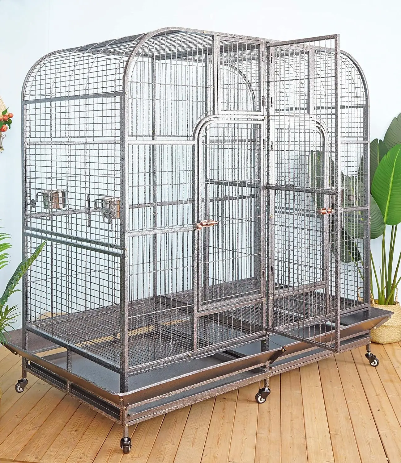 Cage with Center Divider for Bird Parrot Aviary W64xD32xH73 New - Image 6
