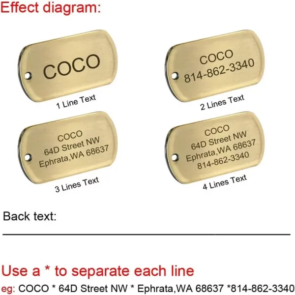 Personalized Engraved Pets ID Tag for Dog Cat Bronze Nameplate Tags Customizable Anti-lost Address Number Dogs Collar ID Pendant - Image 5