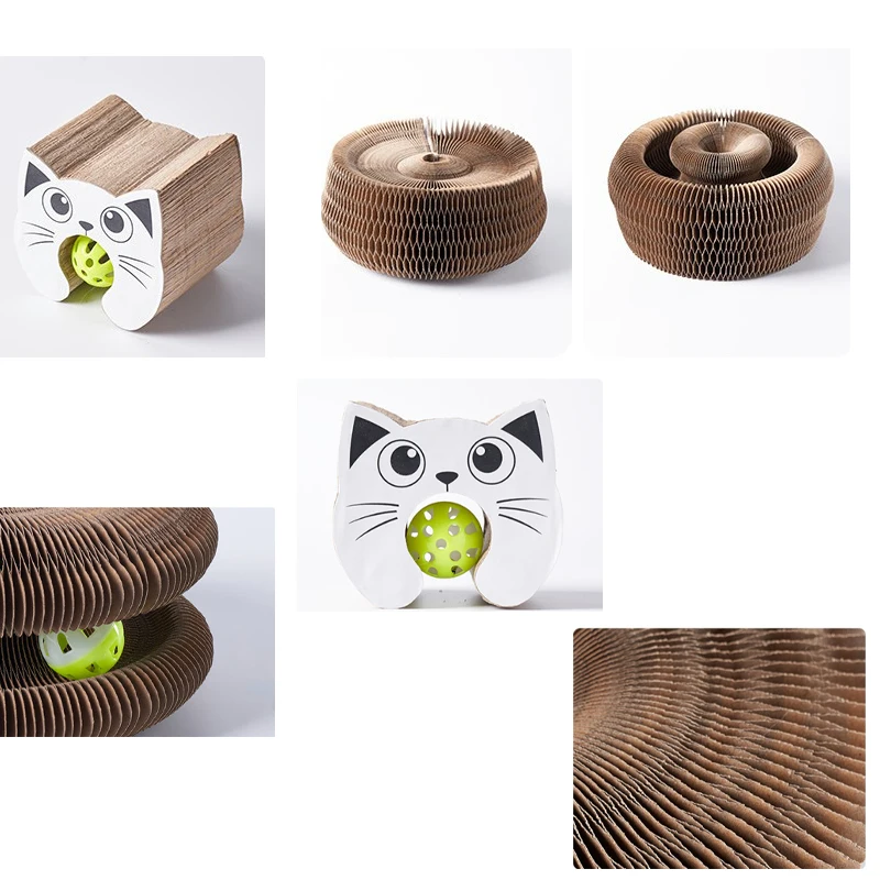Magic Organ Cat Toy Interactive Cats Scratcher Board Round Corrugated Paper Multiple Shapes Kitten Grinding Claw Cat Accessories - Image 6