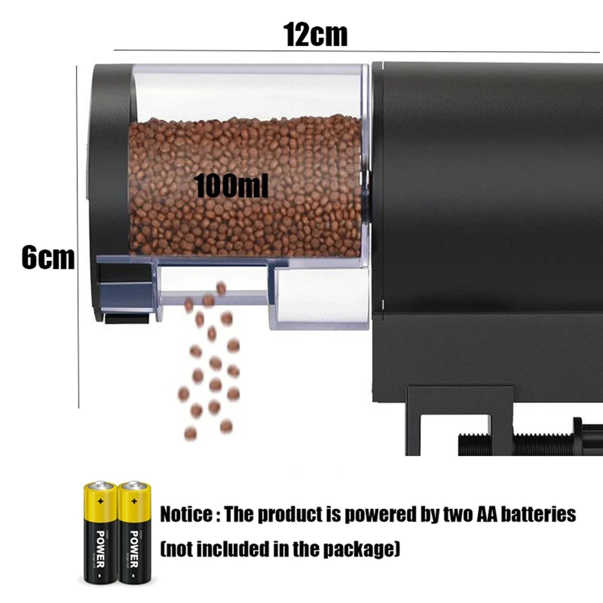 Automatic Fish Feeder for Aquarium,100ml Capacity Auto Fish Feeders Easy to Set Up with Battery - Image 6