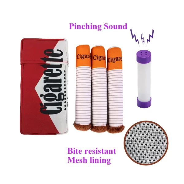 Stuffed Raw Dog Bite Toy Joint Cigarette Case Plush Cigar Funny Interactive Puppy Dog Chew Squeak Toys Cigarettes Toy for A Dog - Image 9