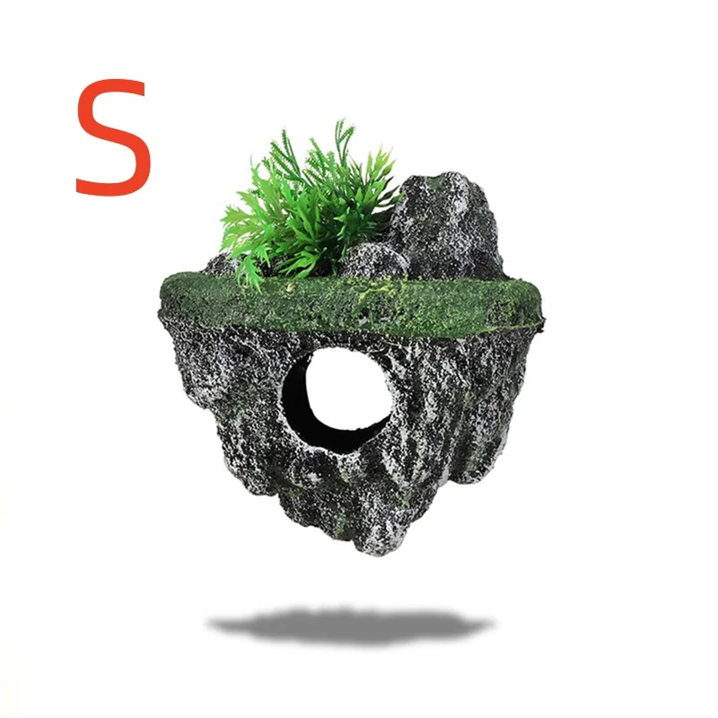 Suspended Island Fish Tank Decorative Creative Floating Stone Simulation Plants Caverns Crafts Ornaments Aquarium Accessories - Image 8