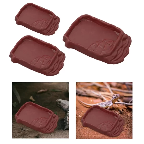 Reptile Ramp Food Bowl Multifunctional Turtle Bath Amphibian Feeding Dish for Tortoise Snakes Snake Hamster Aquarium Ornament - Image 4