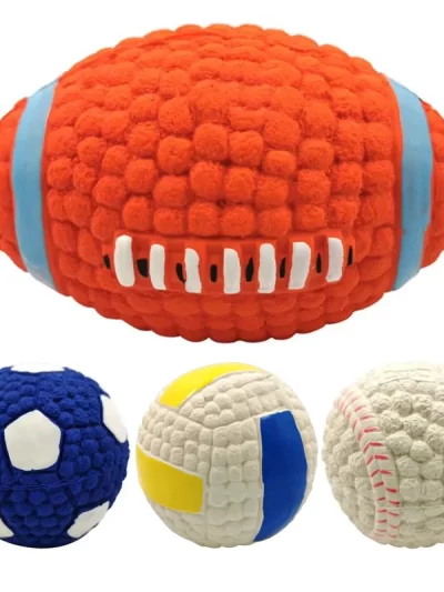 Toys For Small Large Dogs Chihuahua Golden Retriever Natural Latex Dog Balls Anti Bite Interactive Dog Chew Toy Pet Squeak Toys