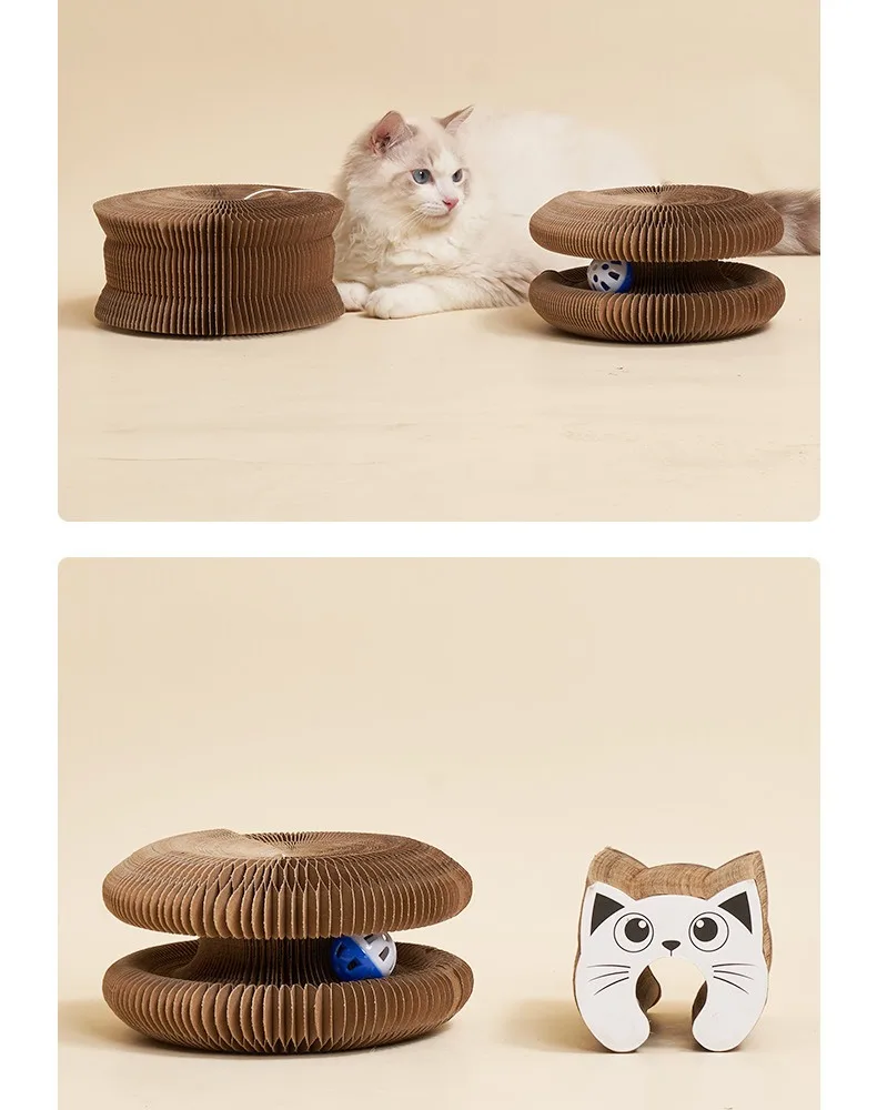 Magic Organ Cat Toy Interactive Cats Scratcher Board Round Corrugated Paper Multiple Shapes Kitten Grinding Claw Cat Accessories - Image 10