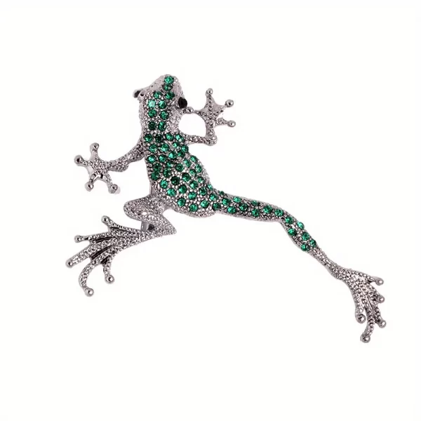 Retro Personality Trend Men's and Women's Frog Pin Accessories Rock Gothic Corsage Rhinestones Gecko Lizard Brooch - Image 4