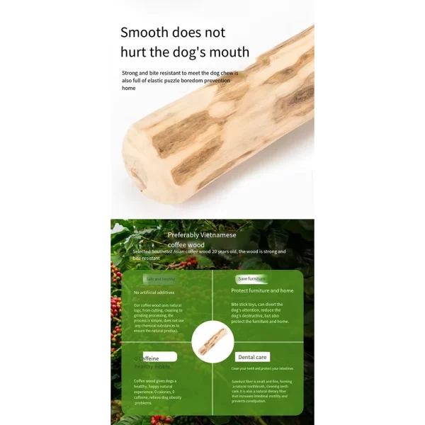 FZCSPEED Coffee Wooden Dog Chew Toy, Dog Wooden Chew Stick, for Tooth Pressure Relief, Pet Toys - Image 11