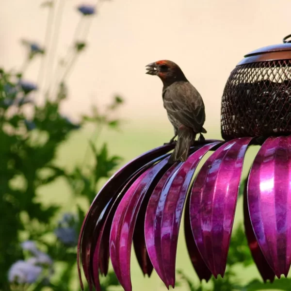 1pc Vertical Bird Feeder Anti Squirrel and Hummingbird Feeder  Art Metal Flower Rack Outdoor Garden Yard Decoration - Image 5