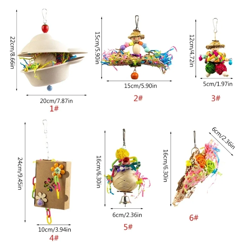 Bird Chewing Paper/ Rattan Toy Small Parrot Hanging Parrot Molar Toy for Cage - Image 6