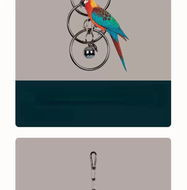 Parrot 304 Stainless Steel Toy Gnawing Climbing Large Medium-sized Diamond Gray Machine Puzzle Bird Cage Display Rack Hanging - Image 10