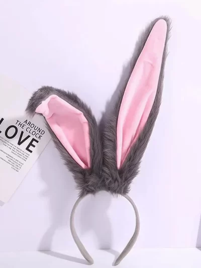 1PC Cosplay rabbit police officer rabbit ear headband cute headband accessories dress up plush headband hair clip