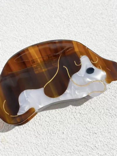 Retro Acetate Cartoon Dog Animal  Hair Claw Clip For Women Temperament Geometric Ponytail Hair Accessories For Thick Tool