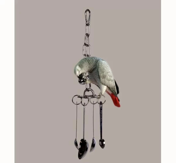 Parrot 304 Stainless Steel Toy Gnawing Climbing Large Medium-sized Diamond Gray Machine Puzzle Bird Cage Display Rack Hanging - Image 12