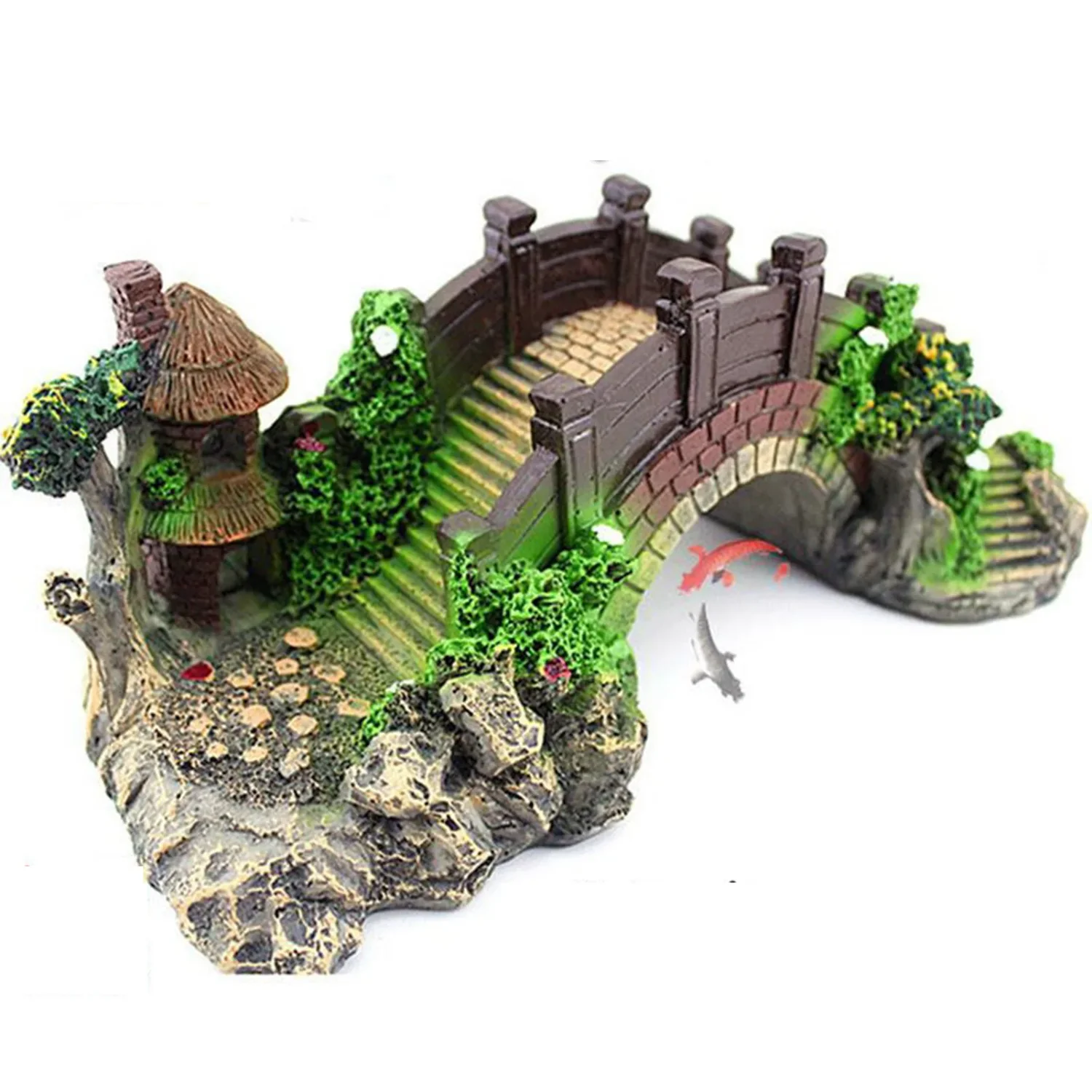 Fish Tank Artificial Bridge Resin Landscape Decoration Bridge Aquarium Equipment Accessories Ornament Cave Aquatic Pet Fish Reef