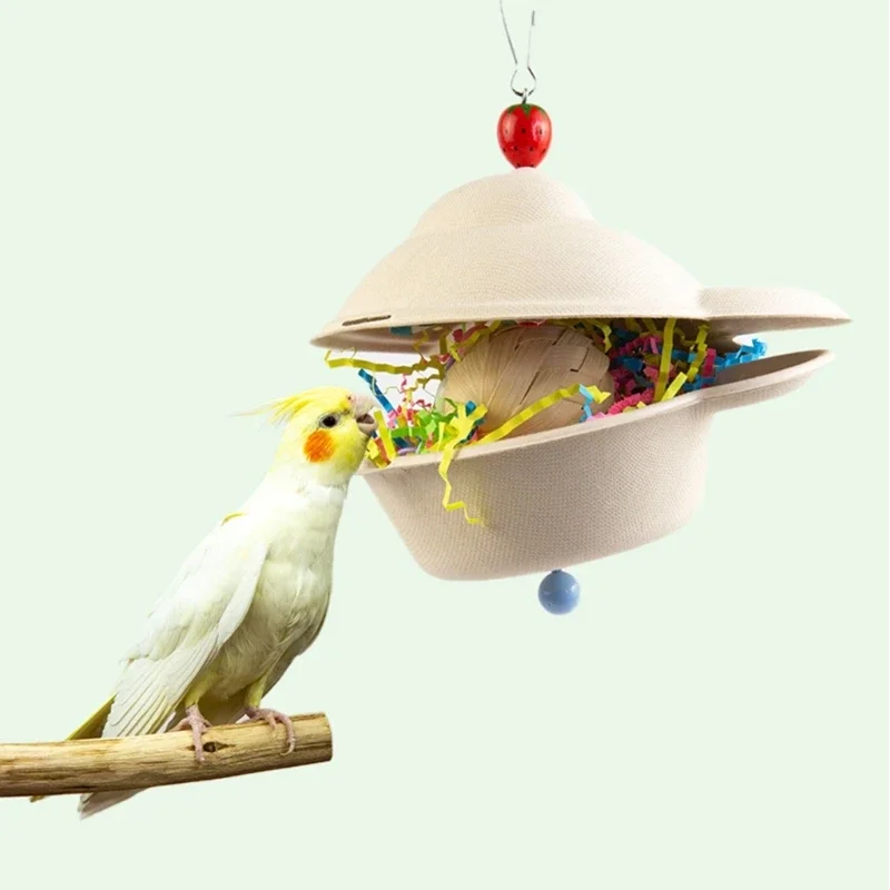 Bird Chewing Paper/ Rattan Toy Small Parrot Hanging Parrot Molar Toy for Cage - Image 2