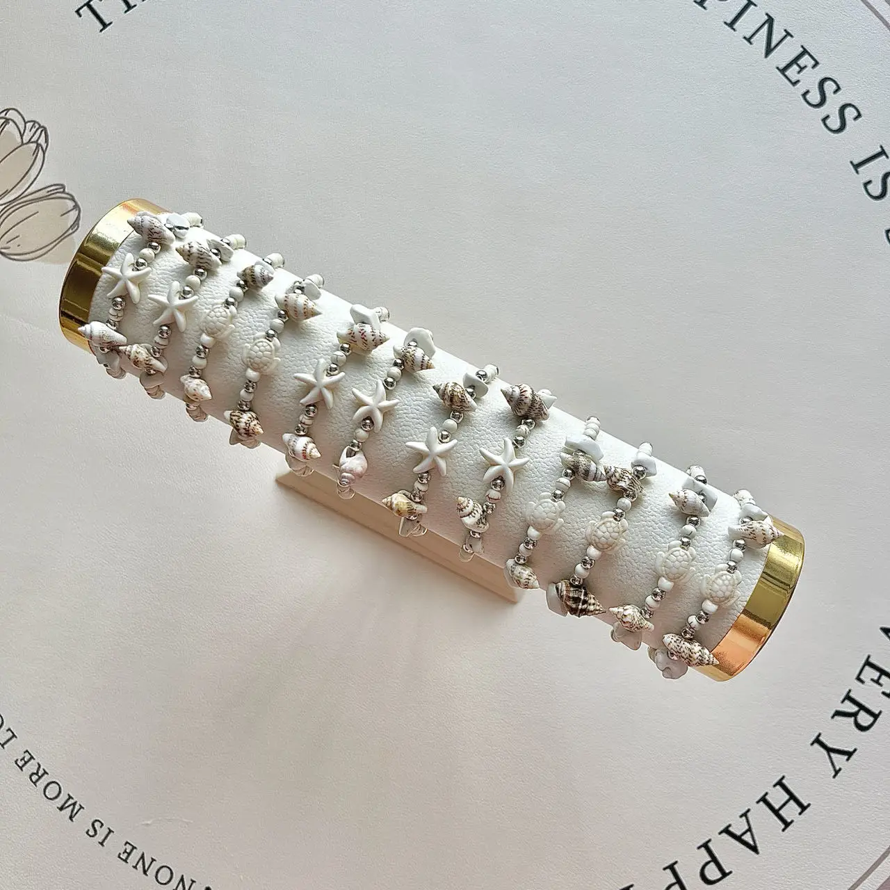 12 Pieces Summer Ocean Style White Turquoise Turtle Beaded Bracelet Set For Men and Women Surfing Bracelets - Image 4