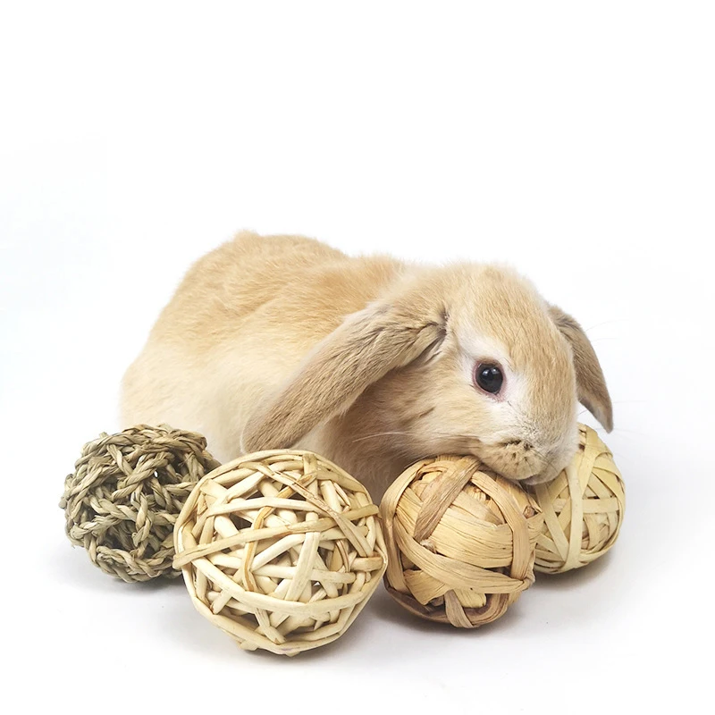 7CM Chewing Braided Ball Guinea Pig Rabbit Hamster Small Animal Play Pet Interactive Chew Toy Natural Grass Ball - Image 14