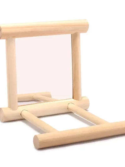 Wooden Interactive Play Toy Bird Parrot Toy Supplies Climb The Jump Ladder Stand With Mirror Lovebird Cage Accessories