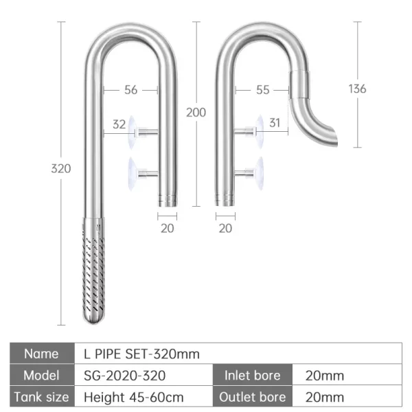 Week Aqua Fish Tank 304 Stainless Steel Filter Tube With Surface Skimmer For Inflow And Outflow Of Lily Tubes Aquarium - Image 13