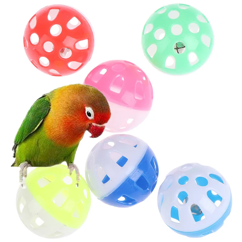 10pcs Parrot Toy Balls Fun Colored Hollow Bell Ball Sound Bird Toy Parakeet Training Interactive Chew Toys Pet Bird Supplies - Image 3