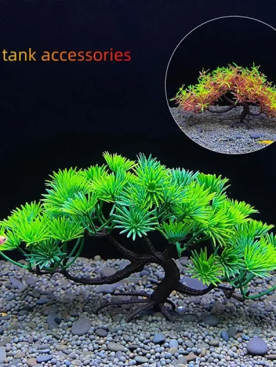 Aquarium bonsai tree, plant, fish tank decoration, artificial plant, flower decoration, beta goldfish decoration, freshwater