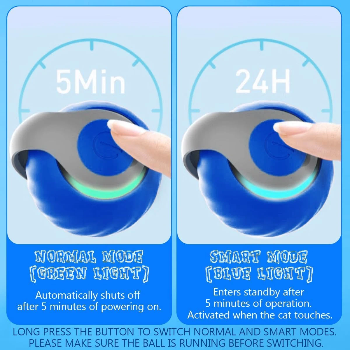 Smart Interactive Speedy Tail 2.0 Cat Toy Automatic Moving Balls for Cats And Dogs Touch Motion Rolling Toy Ball for Pet - Image 6