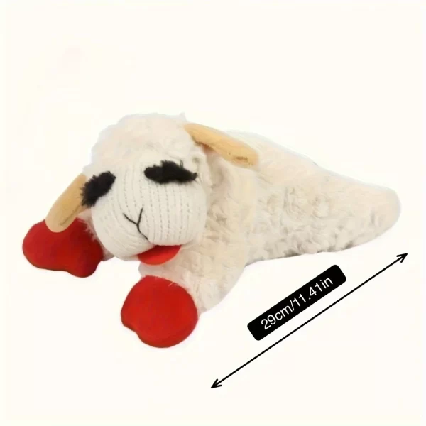 1pc adorable lamb shape plush toy-high pitched squeaker, cat dog companion plush doll pet toy, sounding band rattling lamb doll - Image 2