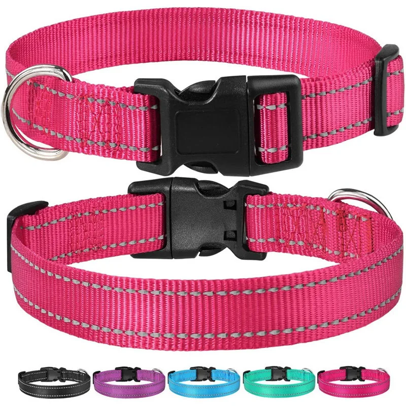 Reflective Dog Collar Strap With Adjustable Safety Nylon Pet Collar Pet Traction Rope Suitable For Small And Medium-Sized Pets - Image 2